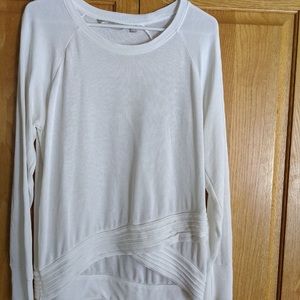 Athleta White Criss Cross Long Sleeve Sweater Medium